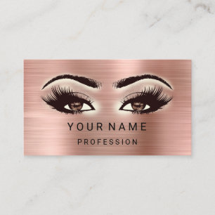 Carte De Visite Métallica Rose maquillage Brown minimal Eyelash