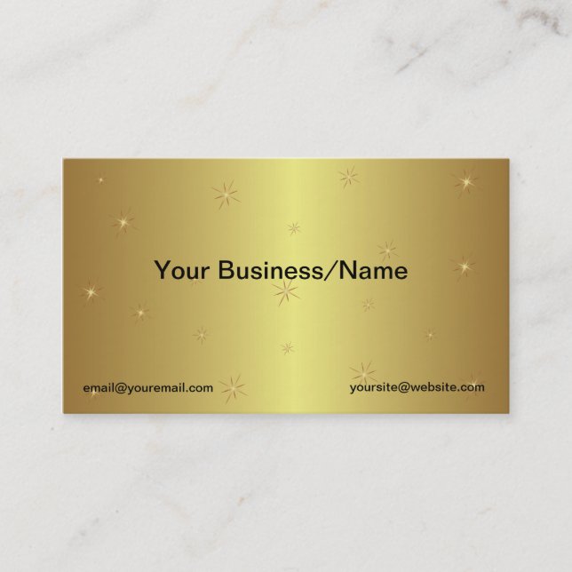 Carte de visite métallique d'or avec des étoiles (Devant)