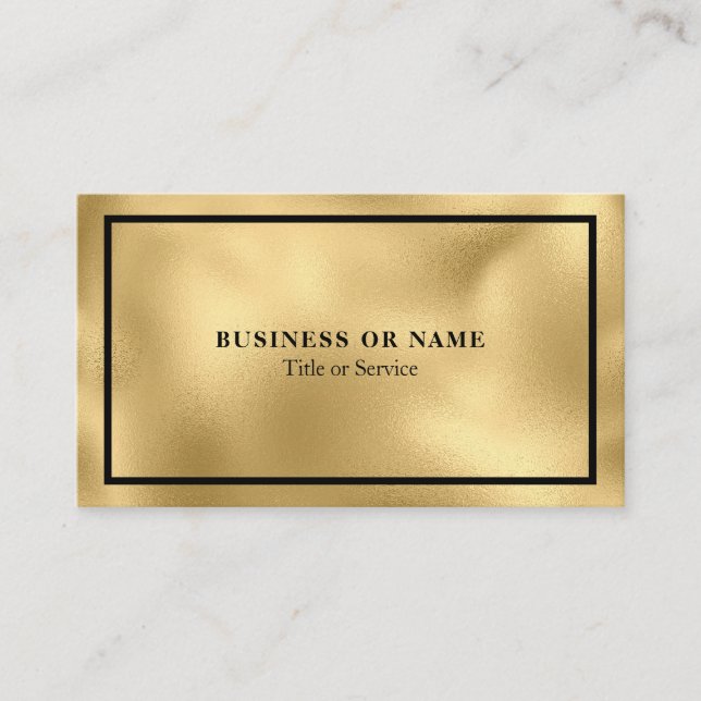 Carte de visite métallique Luxe Faux Gold (Devant)