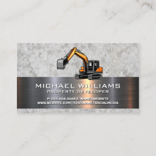 Carte De Visite Métallique Outils Véhicule de construction