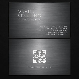 Carte de visite métallique pour ingénieur logiciel