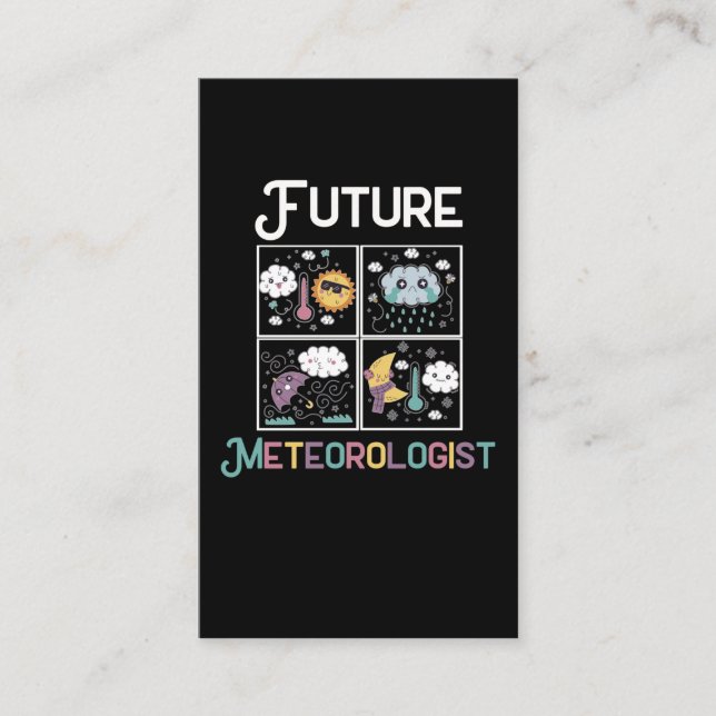 Carte De Visite Météorologie Météorologie Enfants météorologue fut (Devant)