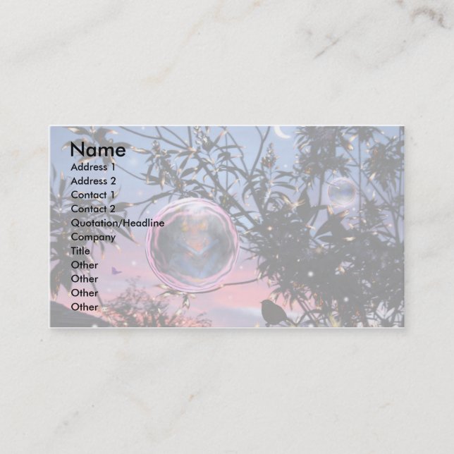 Carte De Visite Mi-été's Eve Fairy Bubbles! (Devant)