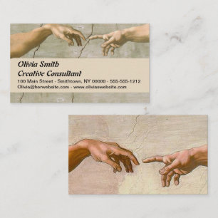 Carte De Visite Michelangelo Création Adam Dieu Art