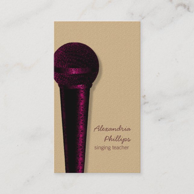 Carte de visite micro Damask, rose foncé (Devant)