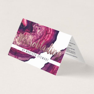 Carte De Visite Microbille aurifère Rose de pierre de l'âge mauve
