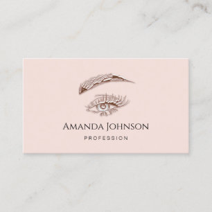 Carte De Visite Microblade Lashes Brosse Rose de maquillage