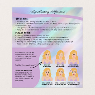 Carte De Visite Microblading Brow post-soins et rendez-vous 