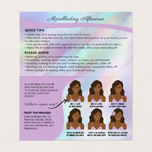 Carte De Visite Microblading Brow post-soins et rendez-vous 