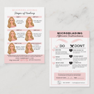 Carte De Visite Microblading Eyebrow Instructions de soins postéri