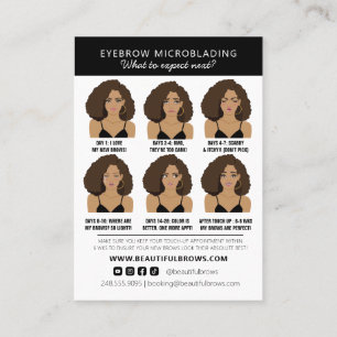 Carte De Visite Microblading Eyebrow Instructions de soins postéri