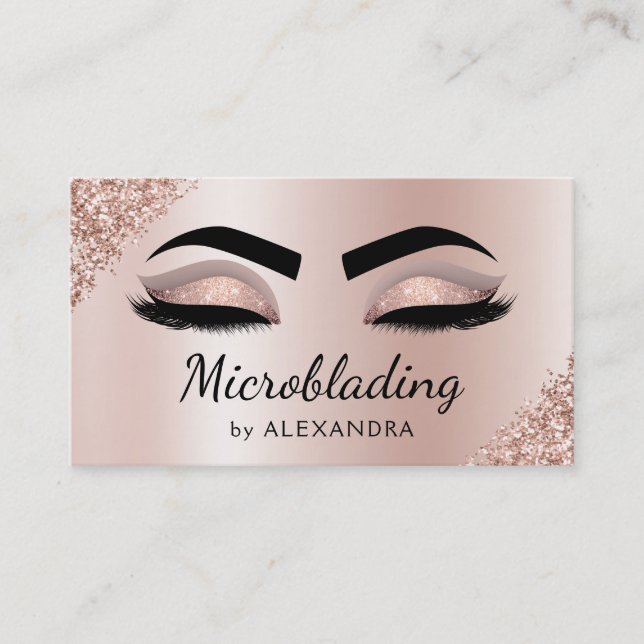 Carte De Visite Microblading Eyebrows Brows Parties scintillant Ro (Devant)