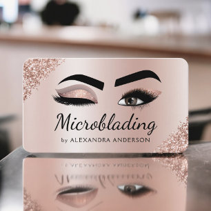 Carte De Visite Microblading Eyebrows Brows Parties scintillant Ro