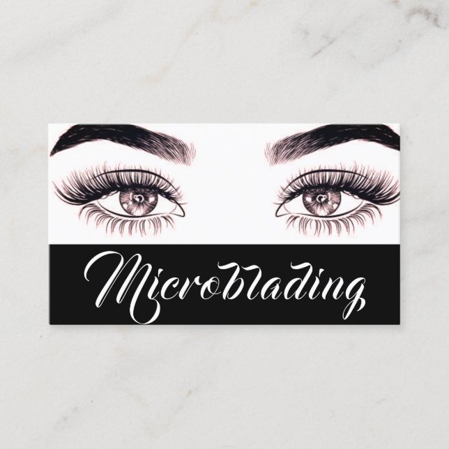 Carte De Visite Microblading moderne, sourcils, maquillage permane (Devant)
