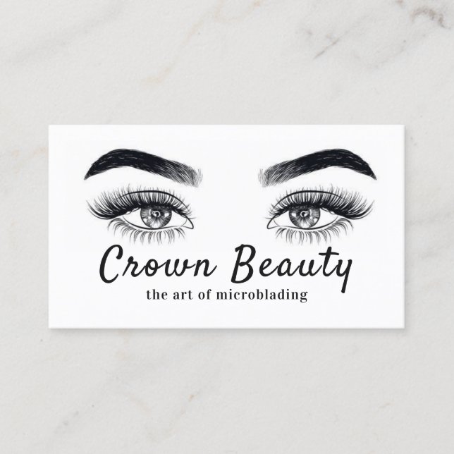 Carte De Visite Microblading moderne, sourcils, maquillage permane (Devant)