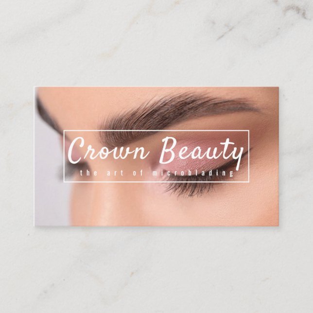 Carte De Visite Microblading moderne, sourcils, maquillage permane (Devant)