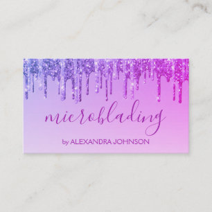 Carte De Visite Microblading Parties scintillant violet de luxe