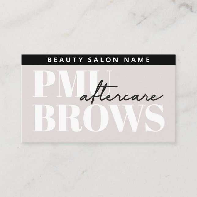 Carte De Visite Microblading Post-Care modifiable PMU Brow Eyebros (Devant)