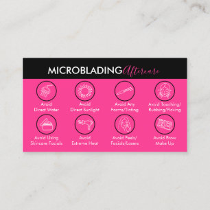 Carte De Visite Microblading rose néon Guérir les soins postérieur