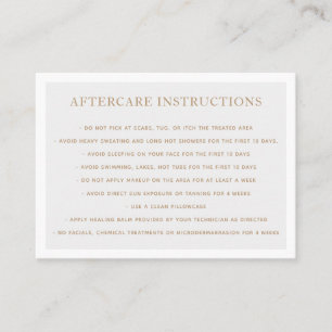 Carte De Visite Microblague - Instructions pour les soins postérie