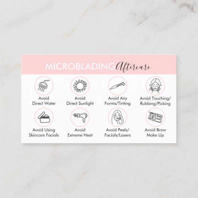 Carte De Visite Microbling Healing Aftercare Instruction (Dos)