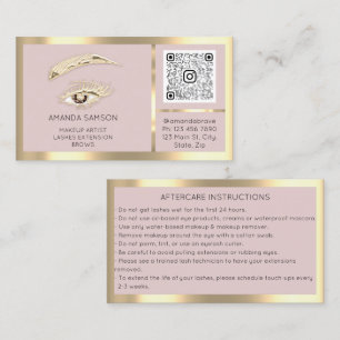 Carte De Visite Microlame Eyelash Brown Qr Code post-soin Blush