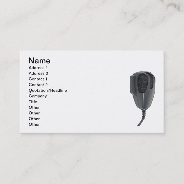 Carte De Visite Microphone020511, nom, adresse 1, adresse 2, C… (Devant)