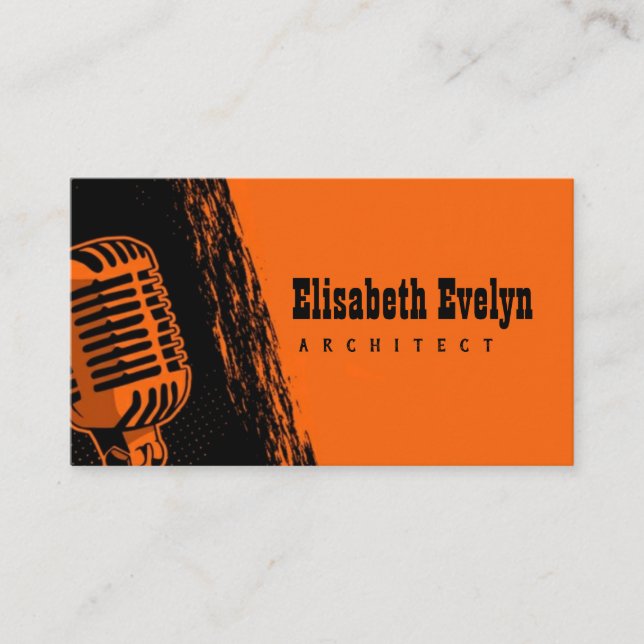 Carte De Visite Microphone à main karaoké (Devant)