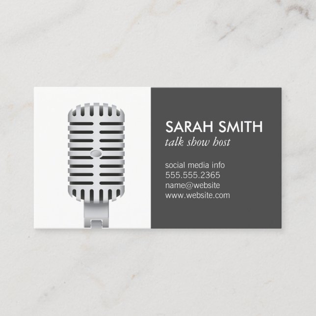 Carte De Visite Microphone | Blogueur (Devant)