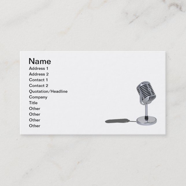 Carte De Visite Microphone de pilule (Devant)