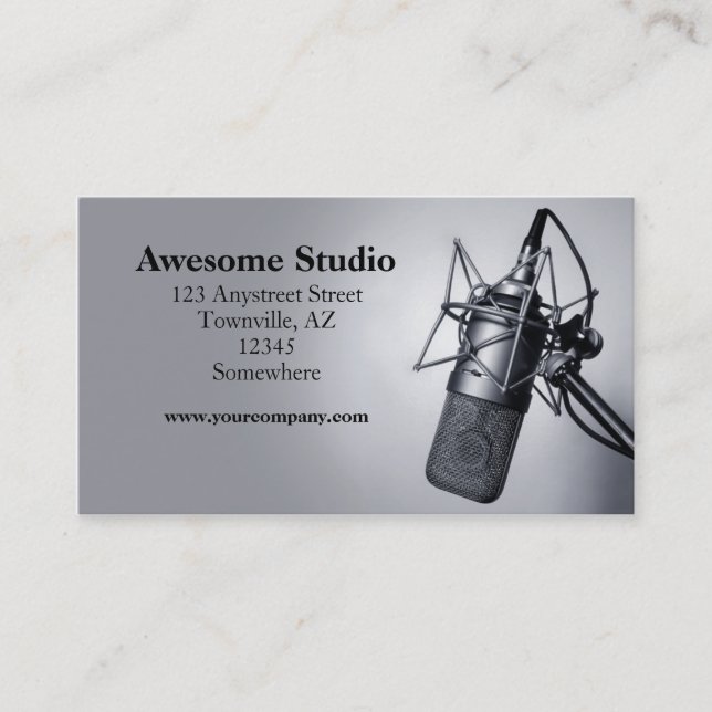 Carte De Visite microphone de studio (Devant)