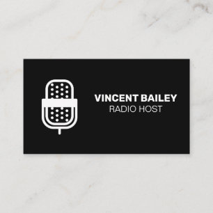 Carte De Visite Microphone   Hôte radio   Podcast