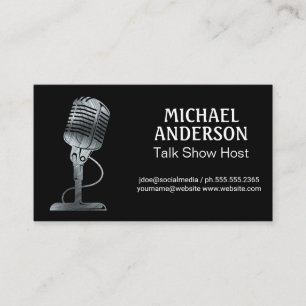 Carte De Visite Microphone Métal   Podcast