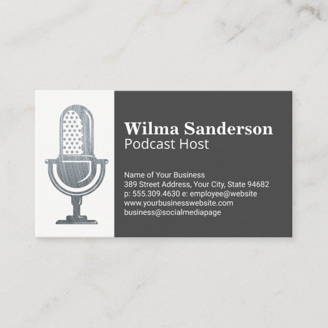 Carte De Visite Microphone Podcast (Devant)