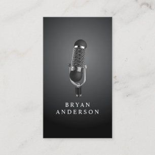 Carte de visite Microphone rétro