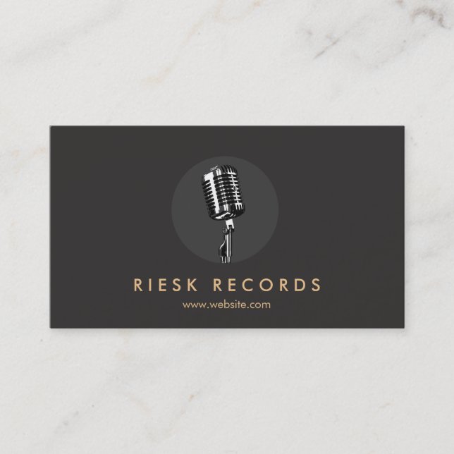 Carte De Visite Microphone rétro cool (Devant)
