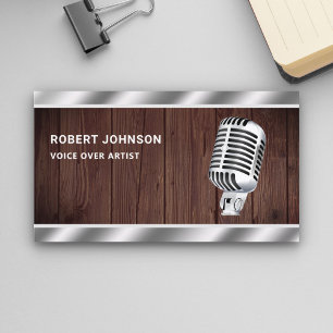 Carte De Visite Microphone rustique Metallophone En Bois