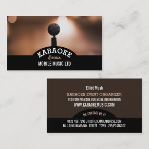 Carte De Visite Microphone Solo, Karaoke Event Organizer
