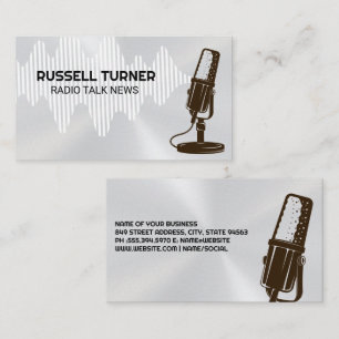 Carte De Visite Microphone Vague audio