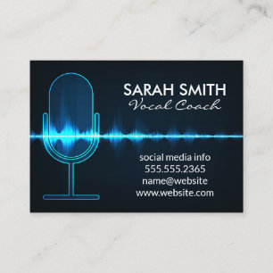 Carte De Visite Microphone   Vague audio numérique