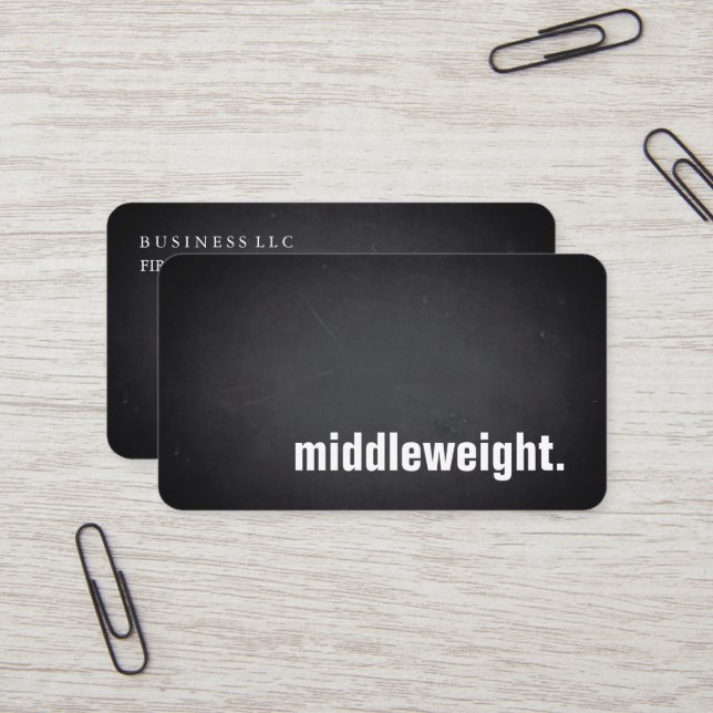 Carte De Visite middleweight. Modern Blackboard Professional (Devant/Arrière en situation)
