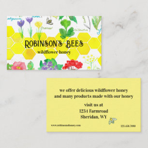 Carte De Visite Miel À Vendre Fleurs De Peigne Pour Les Abeilles