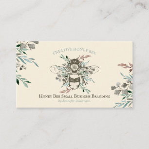 Carte De Visite Miel Apiary Floral Rustique Ivory