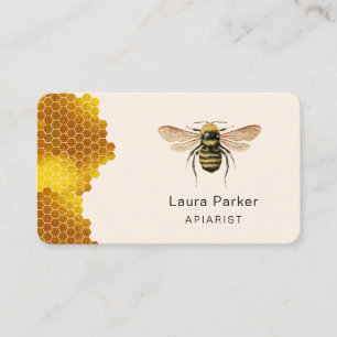 Carte De Visite Miel apiculteur Honeycomb Apiariste apiculteur d'o