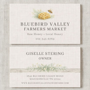 Carte De Visite Miel de marché fermier Shabby Chic Lin Campagne