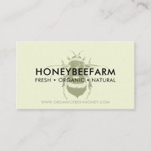 Carte De Visite Miel de rucher de Bumble Bee simple Green Clean