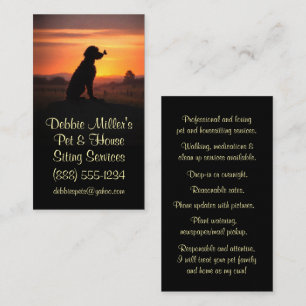 Carte De Visite Mignon animal de compagnie et chien doodle papillo