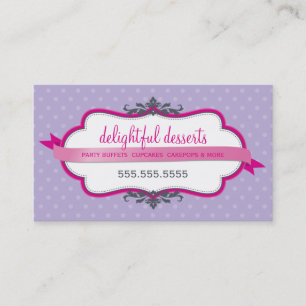 CARTE DE VISITE mignon chic fuschia rose violet