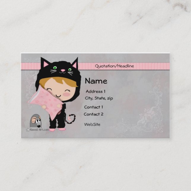 Carte de visite mignon de chat (Devant)
