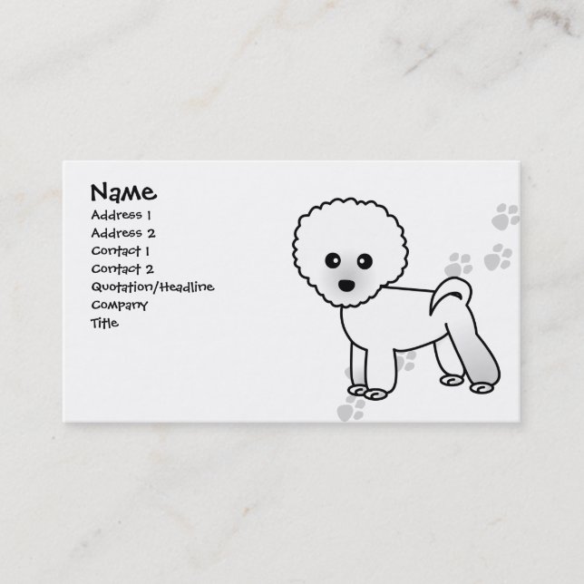 Carte de visite mignon de chien de Bichon Frise - (Devant)